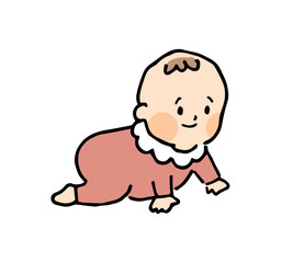 ハイハイをする赤ちゃんのイラスト