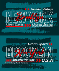 Brooklyn New York urban calligraphy typeface grunge superior vintage, typography, for t-shirt, posters, labels, etc.