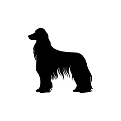 Afghan Hound Dog Vector Silhouettes, Generative AI.