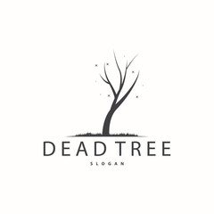 Fototapeta premium Dry Tree Logo, Dead Tree Plant Design Vector Silhouette Illustration Template