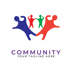 Community logo , community network , and people check.Logos for teams or groups , kindergartens , and companies. With vector illustration editing.