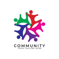 Community logo , community network , and people check.Logos for teams or groups , kindergartens , and companies. With vector illustration editing.