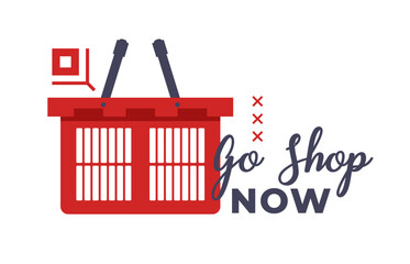 Shop now and get great deals, save money vector