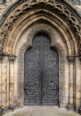 ornate metalwork on a chapel door at St. Mary's Episcopal Cathedral, Edinburgh