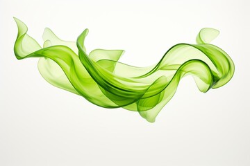 motion of swirling green leaves isolated against transparent background. Generative AI