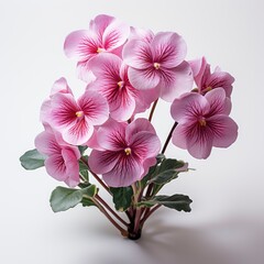 Pink Viola Flower White Backgroundphotorealistic P, Hd , On White Background 
