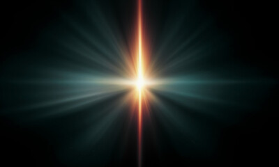 Beautiful light flares. Glowing streaks on dark background