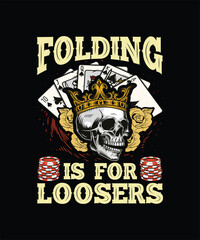 Fototapeta premium poker t-shirt design, card, leisure, gambling, dice, royal, black, illustration, 