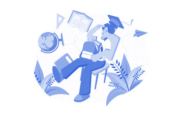 Students prepare school supplies