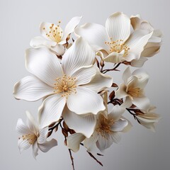 White Flower With White Flower Itphotorealistic , Hd , On White Background 