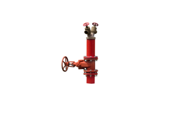 Close-up of a fire hydrant isolated on a transparent background png file.