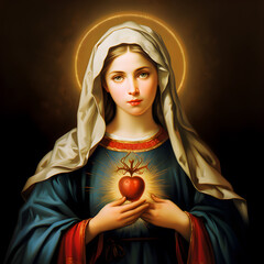 Immaculate heart of virgin Mary - obrazy, fototapety, plakaty