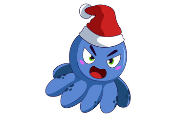 Cute Octopus Character Design Illustration