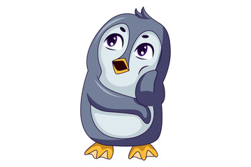 Cute Penguin Character Design Illustration