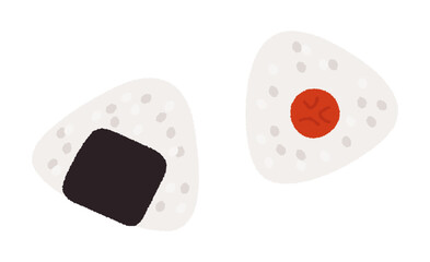 おにぎりの手書きベクターイラスト／食べ物・炭水化物