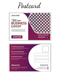  Corporate business or marketing agency postcard template. Creative postcard design template.