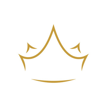 luxury elegant crown gold logo design concept isolated on white background. vector illustration.