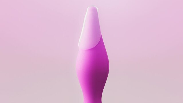 Use Lube Concept. Teaser Intro Sex Toy. Lubricant on the tip of the Butt Plug.