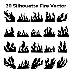 fire silhouette. flame. flame silhouette. illustration of a burning fire.