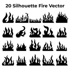 flame. flame silhouette. fire silhouette. illustration of a burning fire.