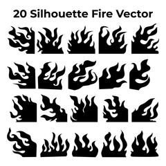 Obraz na płótnie Canvas fire silhouette. flame silhouette. illustration of a burning fire. flame. 