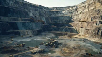 Height View of An Open Pit Mining Site
