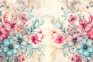 Aesthetic Boho Wallpaper: Abstract Old Background in Dreamy Pastel Hues