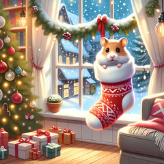 Christmas hamster