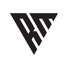 RM triangle logo design concept isolated on white background.