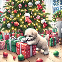 Christmas dog