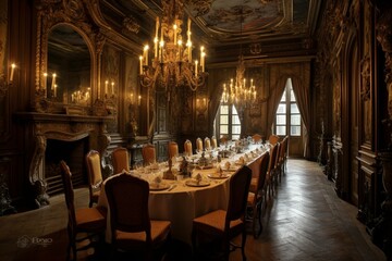 Fototapeta na wymiar Elegant chamber with opulent dining. Generative AI