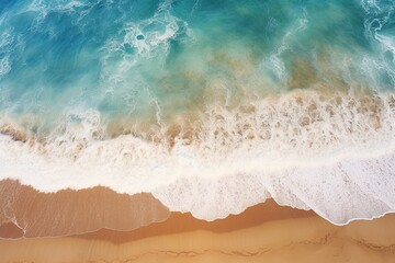 Fototapeta na wymiar Aerial View of Beach Coastline: Captivating Beach Landscapes for a Unique Perspective