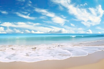 Fototapeta na wymiar Panoramic Beach Landscape: Breathtaking Beach Photo - Capture the Serenity of the Beach