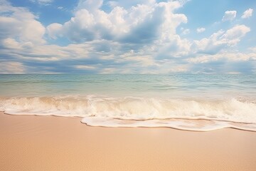 Fototapeta na wymiar Soft Sand Beach Photo: Captivating Beachscape with Serene Sands