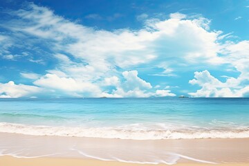 Fototapeta na wymiar Beach Photo: Wide Panorama Beach Background Concept - Stunning Coastal Serenity Captured