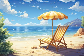 Beach Summer Vacation: Sunny Day Bliss on the Shimmering Sands