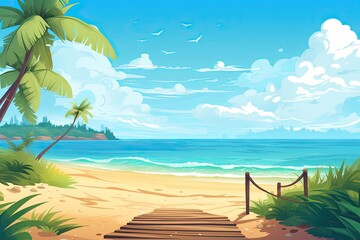 Beach Theme Background: Breathtaking Beach Landscape for a Serene Outdoor Experience