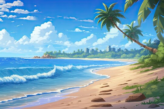 Cartoon Beach: Aesthetic Beach Pictures for a Quirky and Vibrant Summer Getaway