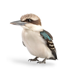 Side view of a kookaburra bird with standing pose, isolated on transparent background. 