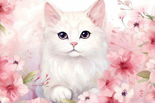 Cat Wallpaper: Watercolor Background Delight