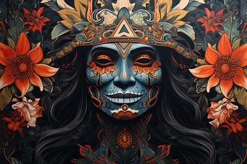 Close Up Chicano Wallpaper: Vibrant Patterns and Cultural Art Captured in Detail