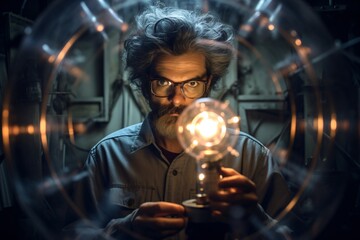 A physicist in his lab