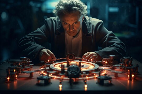 A physicist in his lab