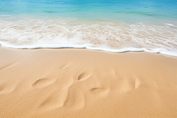 Fototapeta na wymiar Closeup Sea Sand Beach View: Captivating Details of a Beachscape