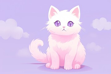 Fototapeta premium Cute Cat Wallpapers: Aesthetic Minimal Cute Pastel Collection