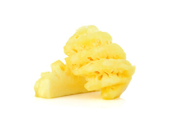 Fresh pineapple piece isolated on white background