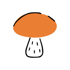 Cute mushroom illustration in doodle style