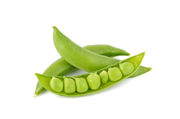 Sugar peas isolated on white background