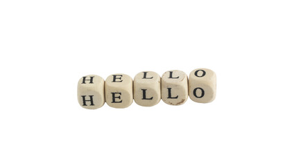 the word Hello on some wooden cubes