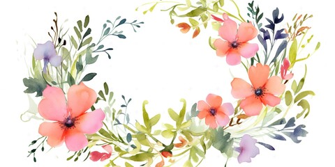 Obraz premium a watercolor floral frame